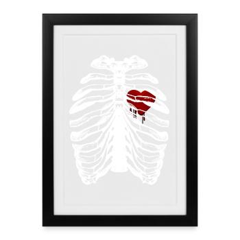 squelette - Affiche encadrée (27 × 37 cm) - noir - Devant
