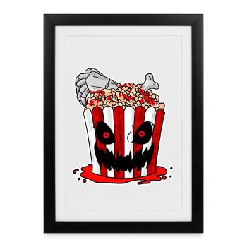 Film d’horreur Film d’horreur Popcorn Cadeau - Affiche encadrée (27 × 37 cm) - noir - Devant
