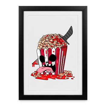 Film d’horreur Film d’horreur Popcorn Cadeau - Affiche encadrée (27 × 37 cm) - noir - Devant