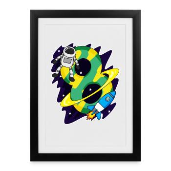 Boy 8 years old - 8th birthday gift - Framed poster (27 × 37 cm) - black - Front