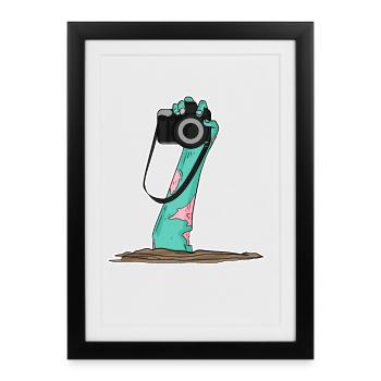 Zombie Camera Photographer - Framed poster (27 × 37 cm) - black - Front