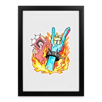 Zombie Hand Rocker - Framed poster (27 × 37 cm) - black - Front