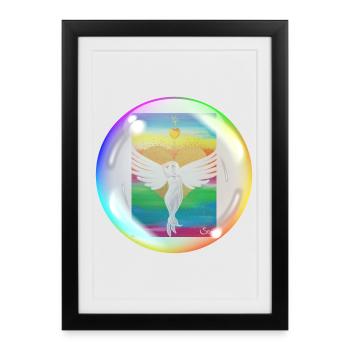 Ange arc-en-ciel de l’amour Sonja Ariel von Staden - Affiche encadrée (27 × 37 cm) - noir - Devant
