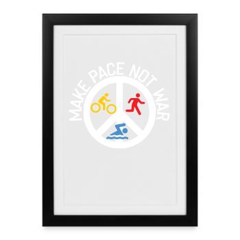 Speed up instead of war triathlete - Framed poster (27 × 37 cm) - black - Front