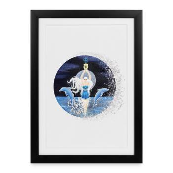 Déesse des paillettes de la mer - Sonja Ariel von Staden - Affiche encadrée (27 × 37 cm) - noir - Devant