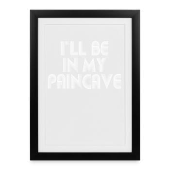 Je serai dans mon triathlon Paincave - Affiche encadrée (27 × 37 cm) - noir - Devant