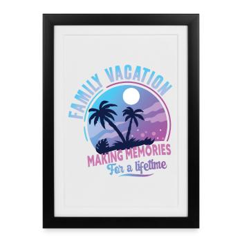 Vacances en famille Faire des souvenirs à vie - Affiche encadrée (27 × 37 cm) - noir - Devant