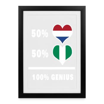 Nigeria and the Netherlands Ingenious flag design - Framed poster (27 × 37 cm) - black - Front