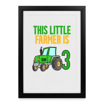 Farmer Farmer 3 years Boy 3rd birthday son - Framed poster (27 × 37 cm) - black - Front