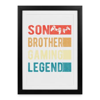 Son Brother Gaming Legend Gamer Gambling Gift - Framed poster (27 × 37 cm) - black - Front