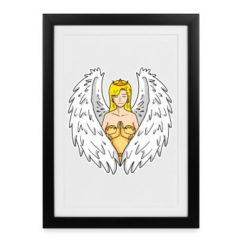 Guardian angel - Framed poster (27 × 37 cm) - black - Front