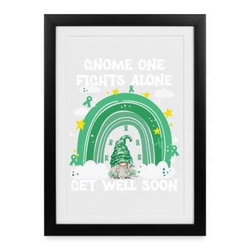 Gnome One combat seul le cancer du foie - Affiche encadrée (27 × 37 cm) - noir - Devant