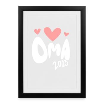 Oma 2023 - Werdende Oma 2023 - Gerahmtes Poster (27 × 37 cm) - Schwarz - Vorne
