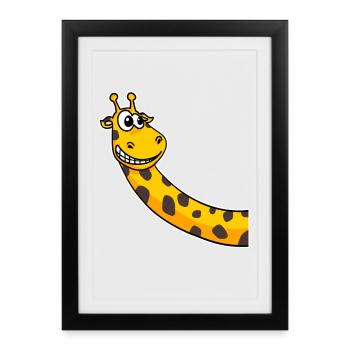 Girafes Girafe - Affiche encadrée (27 × 37 cm) - noir - Devant