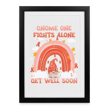 Gnome One Fights Alone Kidney Cancer - Framed poster (27 × 37 cm) - black - Front