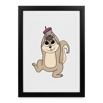 Squirrel - Framed poster (27 × 37 cm) - black - Front