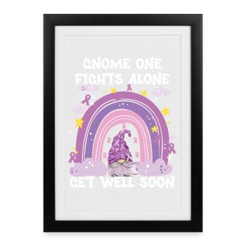 Gnome One Fights Alone Pancreatic Cancer - Framed poster (27 × 37 cm) - black - Front
