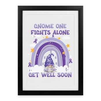 Gnome One combat seul le lymphome hodgkinien - Affiche encadrée (27 × 37 cm) - noir - Devant