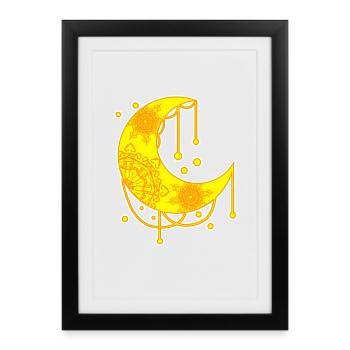 Croissant - Affiche encadrée (27 × 37 cm) - noir - Devant