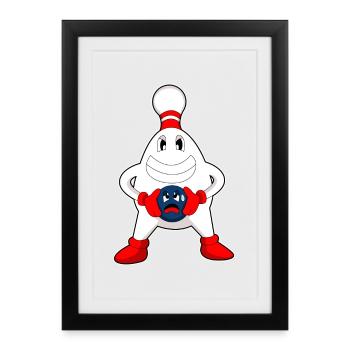 Quille à boule de bowling - Affiche encadrée (27 × 37 cm) - noir - Devant