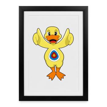 Cible de fléchettes canard - Affiche encadrée (27 × 37 cm) - noir - Devant