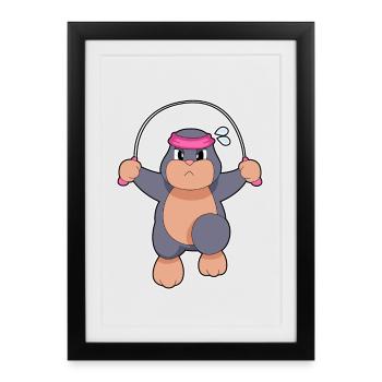 Mole Jumping Rope Skipping Rope Fitness - Framed poster (27 × 37 cm) - black - Front