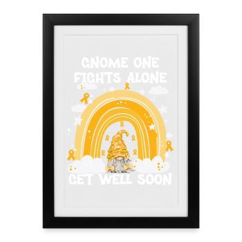 Gnome One combat seul le cancer infantile - Affiche encadrée (27 × 37 cm) - noir - Devant