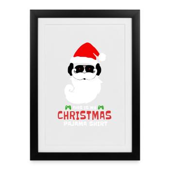 C’est mon pyjama de Noël Santa Gamer Vidéo - Affiche encadrée (27 × 37 cm) - noir - Devant