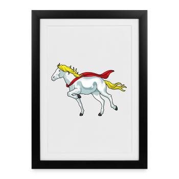 Courses hippiques - Affiche encadrée (27 × 37 cm) - noir - Devant