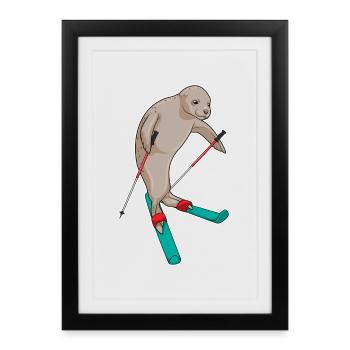 Sauteur à ski Seal Ski - Affiche encadrée (27 × 37 cm) - noir - Devant