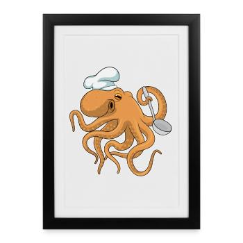 Cuillère de cuisson pour poulpe - Affiche encadrée (27 × 37 cm) - noir - Devant