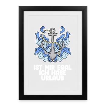 Urlaub - Gerahmtes Poster (27 × 37 cm) - Schwarz - Vorne