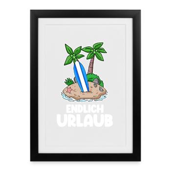 Urlaub - Gerahmtes Poster (27 × 37 cm) - Schwarz - Vorne