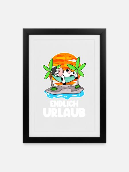 Urlaub - Gerahmtes Poster (27 × 37 cm) - Schwarz
