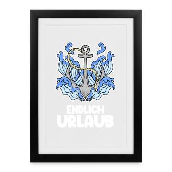 Urlaub - Gerahmtes Poster (27 × 37 cm) - Schwarz - Vorne
