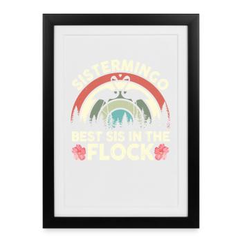 Best Sis In The Flock Sistermingo - Framed poster (27 × 37 cm) - black - Front