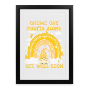 Gnome One combat seul le cancer infantile - Affiche encadrée (27 × 37 cm) - noir - Devant