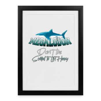 Megalodon Hunter - Requin Megalodon - Affiche encadrée (27 × 37 cm) - noir - Devant