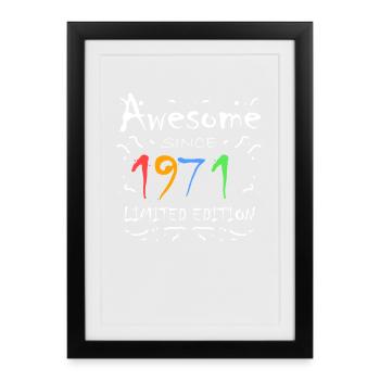 1971 - Né en 1971 - Affiche encadrée (27 × 37 cm) - noir - Devant