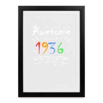 1936 - Né en 1936 - Affiche encadrée (27 × 37 cm) - noir - Devant