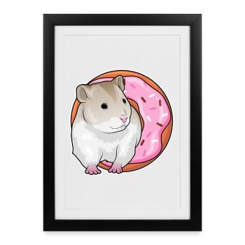 Beignet de hamster - Affiche encadrée (27 × 37 cm) - noir - Devant