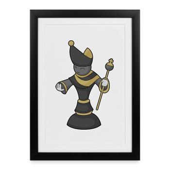 Chess Piece Bishop Chess - Framed poster (27 × 37 cm) - black - Front