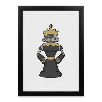 Chess Piece King Chess - Framed poster (27 × 37 cm) - black - Front