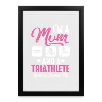 Je suis mère et triathlète - Affiche encadrée (27 × 37 cm) - noir - Devant