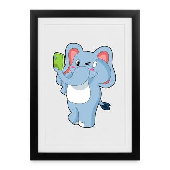 Elephant Smartphone - Framed poster (27 × 37 cm) - black - Front