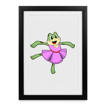 Danse ballerine de la grenouille - Affiche encadrée (27 × 37 cm) - noir - Devant