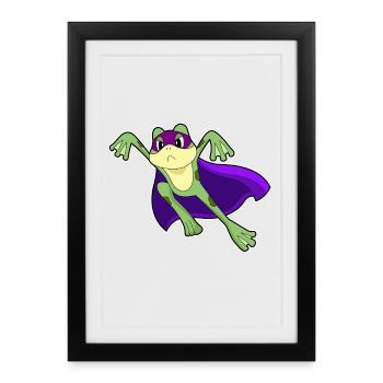 Frog Superhero Cloak - Framed poster (27 × 37 cm) - black - Front