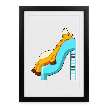 Giraffe Slide - Framed poster (27 × 37 cm) - black - Front