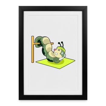 Caterpillar Abdominal Training Bodybuilding - Affiche encadrée (27 × 37 cm) - noir - Devant