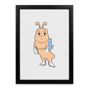 Papillon chenille - Affiche encadrée (27 × 37 cm) - noir - Devant